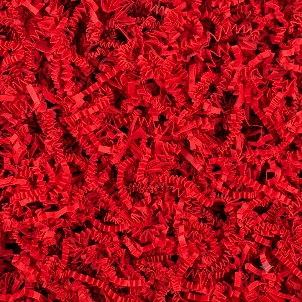 Red crinkle cut shredded paper filler