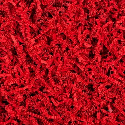 Red crinkle cut shredded paper filler